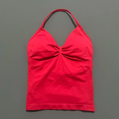 Impact Longline Strappy Sports Bra – Women Open Back Yoga Gym Top