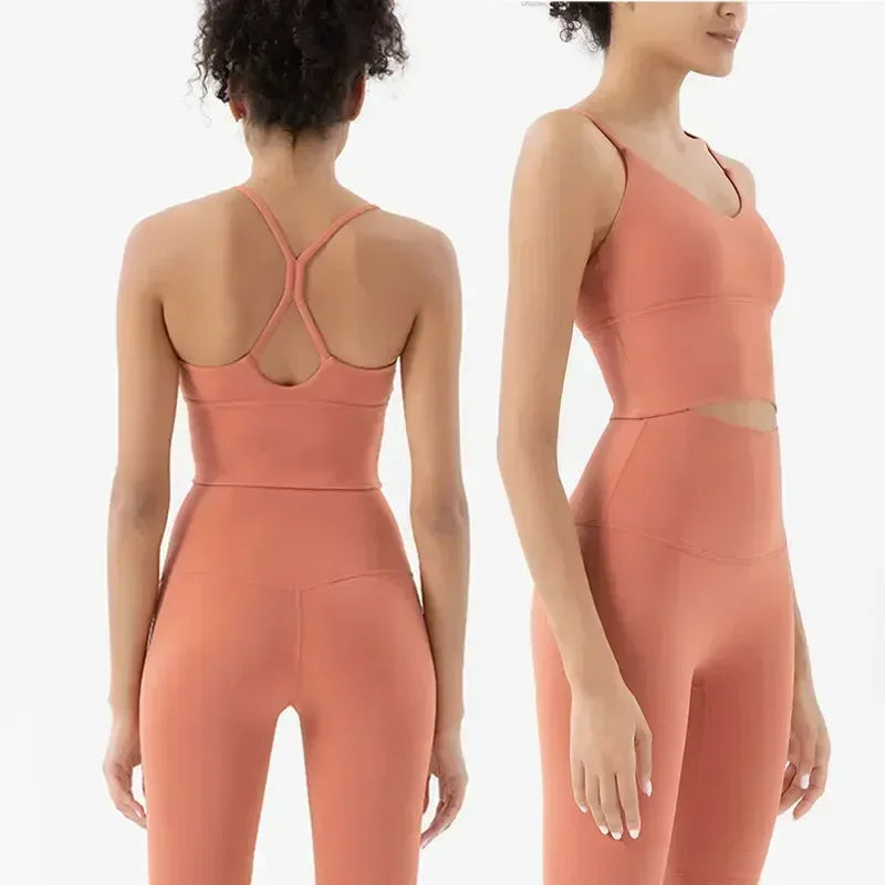 Women Seamless 2-Piece Gym Set Sports Bra & High Waist Leggings