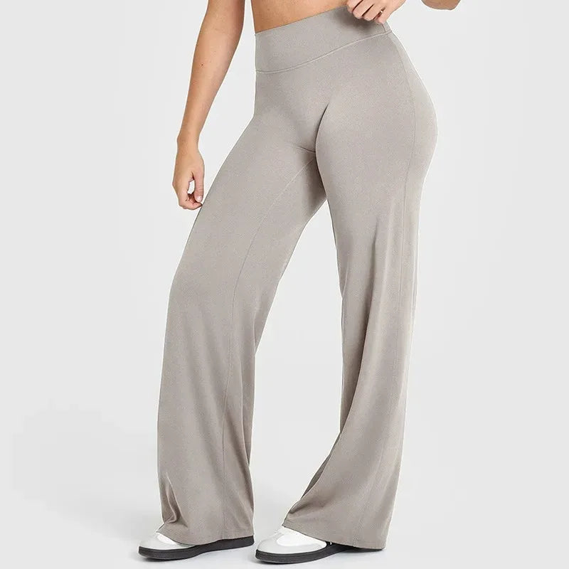 Women Butter Soft Straight-Leg Yoga Pants Mid Waist Gym Trousers