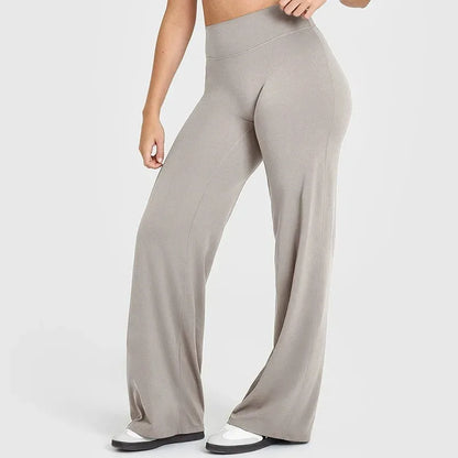 Women Butter Soft Straight-Leg Yoga Pants Mid Waist Gym Trousers