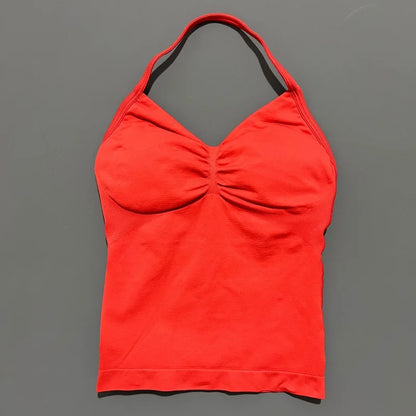 Impact Longline Strappy Sports Bra – Women Open Back Yoga Gym Top