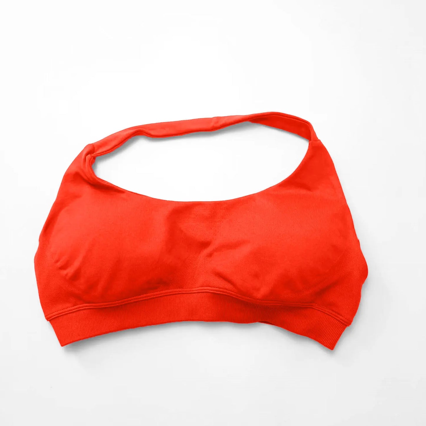Impact Seamless Halter Sports Bra – Women High Support Open Back Gym Top