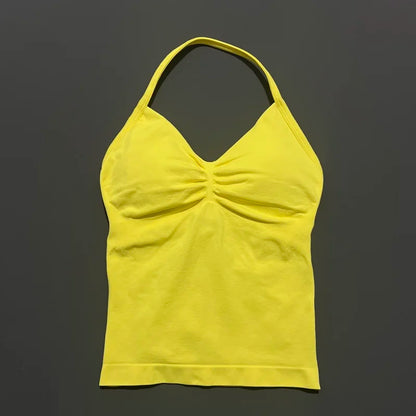 Impact Longline Strappy Sports Bra – Women Open Back Yoga Gym Top