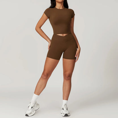 Women 2-Piece Yoga Set Crop Top & High Waist Gym Leggings