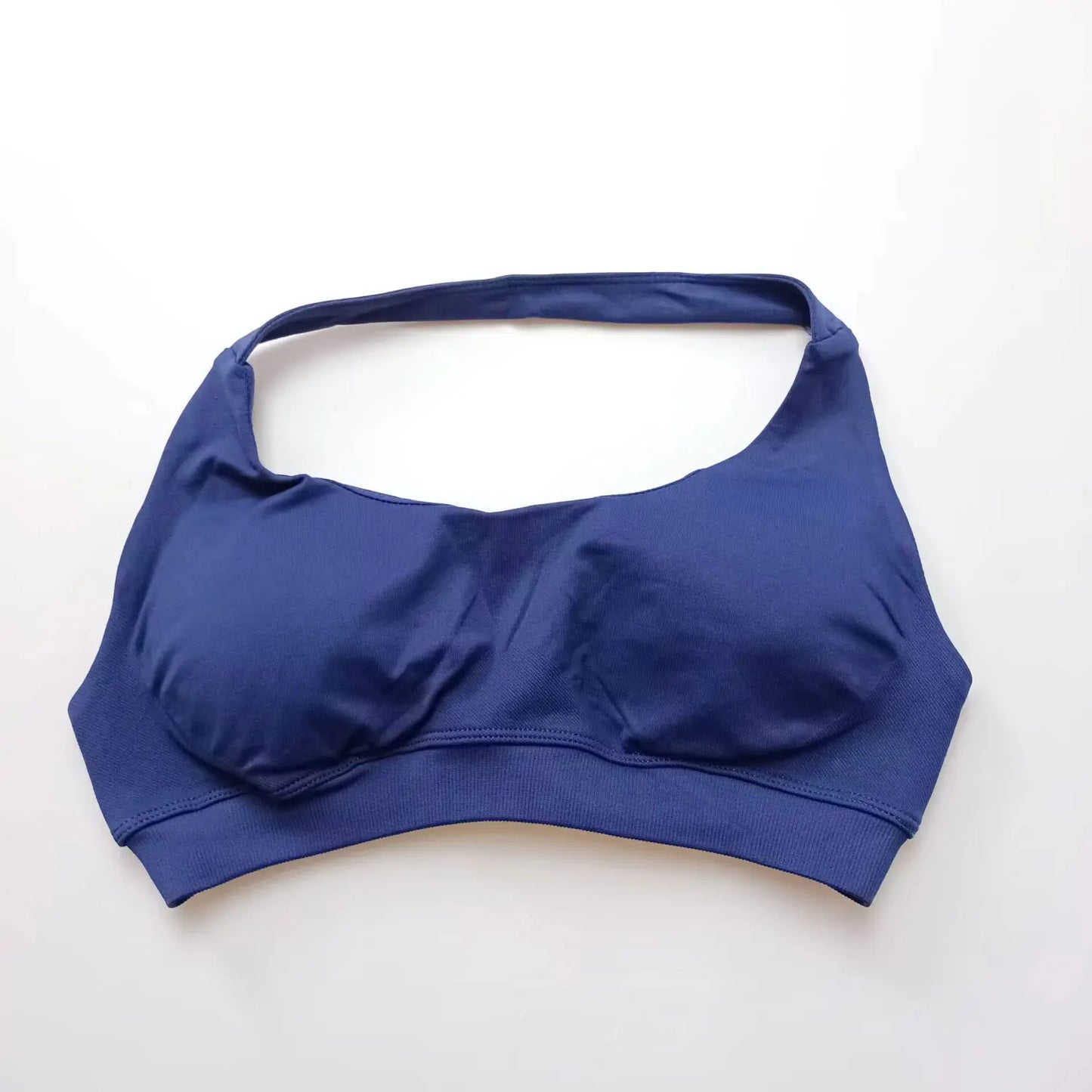 Impact Seamless Halter Sports Bra – Women High Support Open Back Gym Top