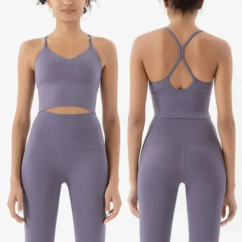 Women Seamless 2-Piece Gym Set Sports Bra & High Waist Leggings