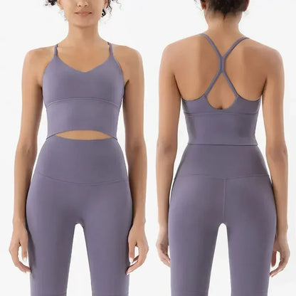 Women Seamless 2-Piece Gym Set Sports Bra & High Waist Leggings