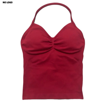 Women Longline Strappy Fitness Tank Top – Open Back Yoga Gym Bra