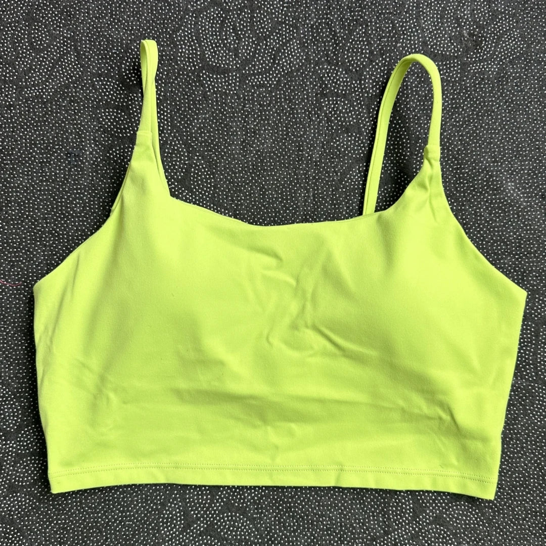 Women’s Solid Color Spaghetti Strap Sports Bra with Chest Pads