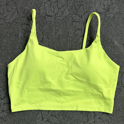 Women’s Solid Color Spaghetti Strap Sports Bra with Chest Pads