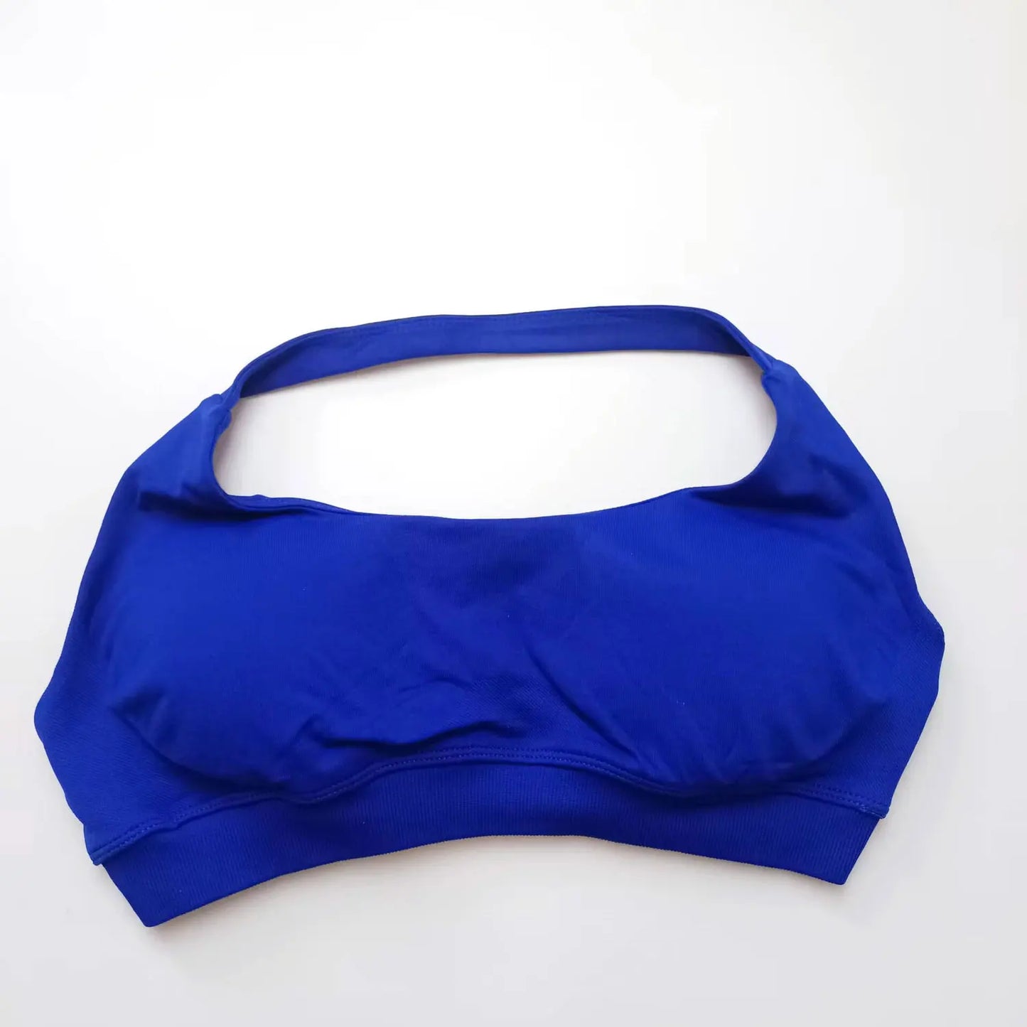 Impact Seamless Halter Sports Bra – Women High Support Open Back Gym Top