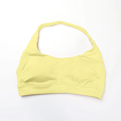 Impact Seamless Halter Sports Bra – Women High Support Open Back Gym Top
