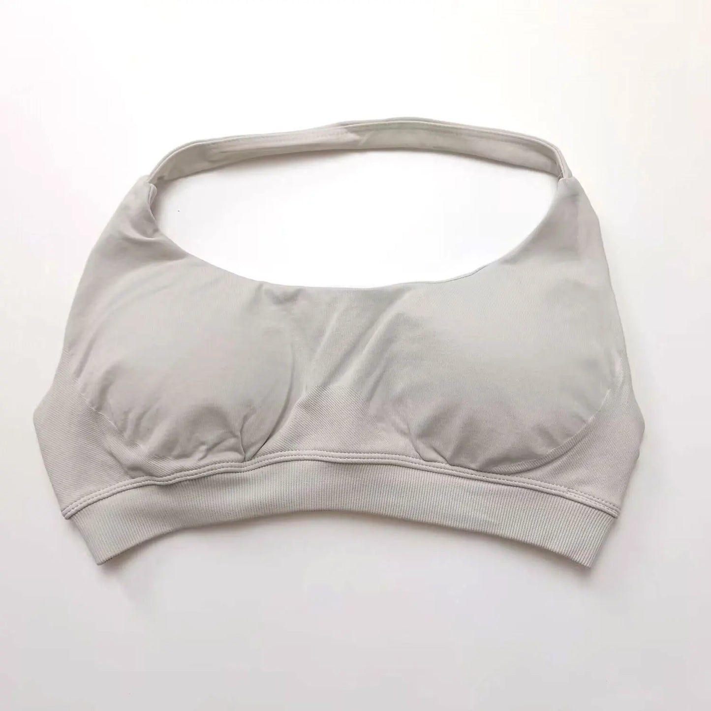 Impact Seamless Halter Sports Bra – Women High Support Open Back Gym Top