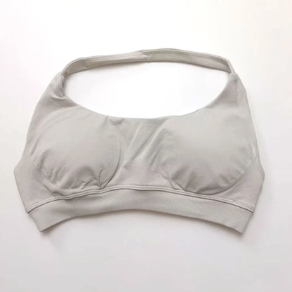 Impact Seamless Halter Sports Bra – Women High Support Open Back Gym Top