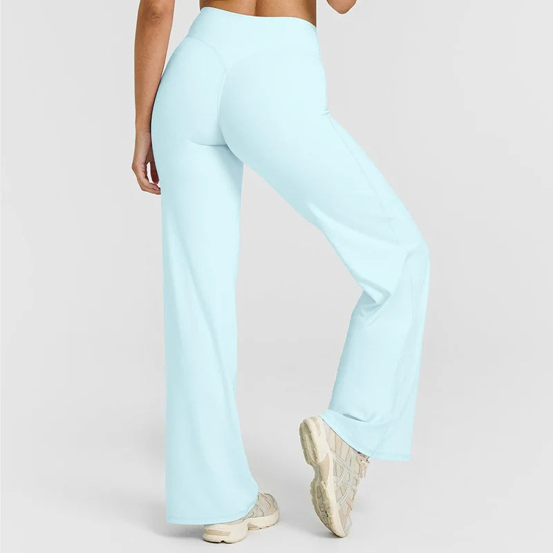 Women Butter Soft Straight-Leg Yoga Pants Mid Waist Gym Trousers