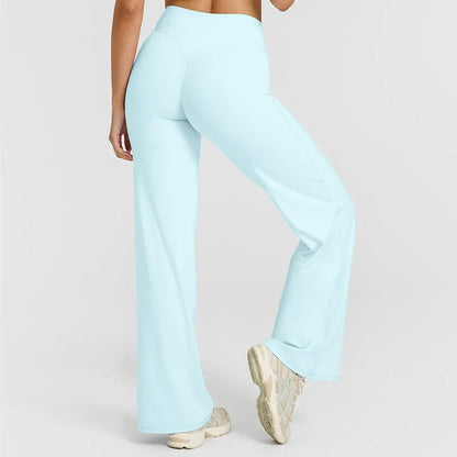Women Butter Soft Straight-Leg Yoga Pants Mid Waist Gym Trousers