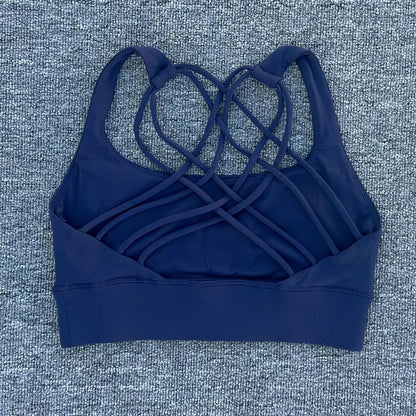 Women’s Push-Up Cross Back Sports Bra – Shockproof Gym & Yoga Workout Crop Top