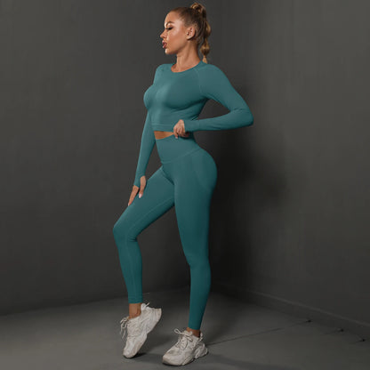 Seamless Yoga Set Crop Top High Waist Leggings Set