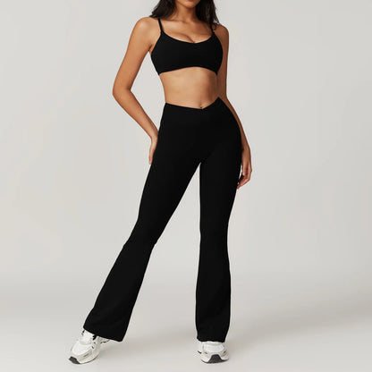 Women 2-Piece Yoga Set Crop Top & High Waist Gym Leggings
