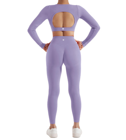 Women’s 2PCS Long Sleeve Yoga Set – Quick-Dry Gym Workout Tracksuit
