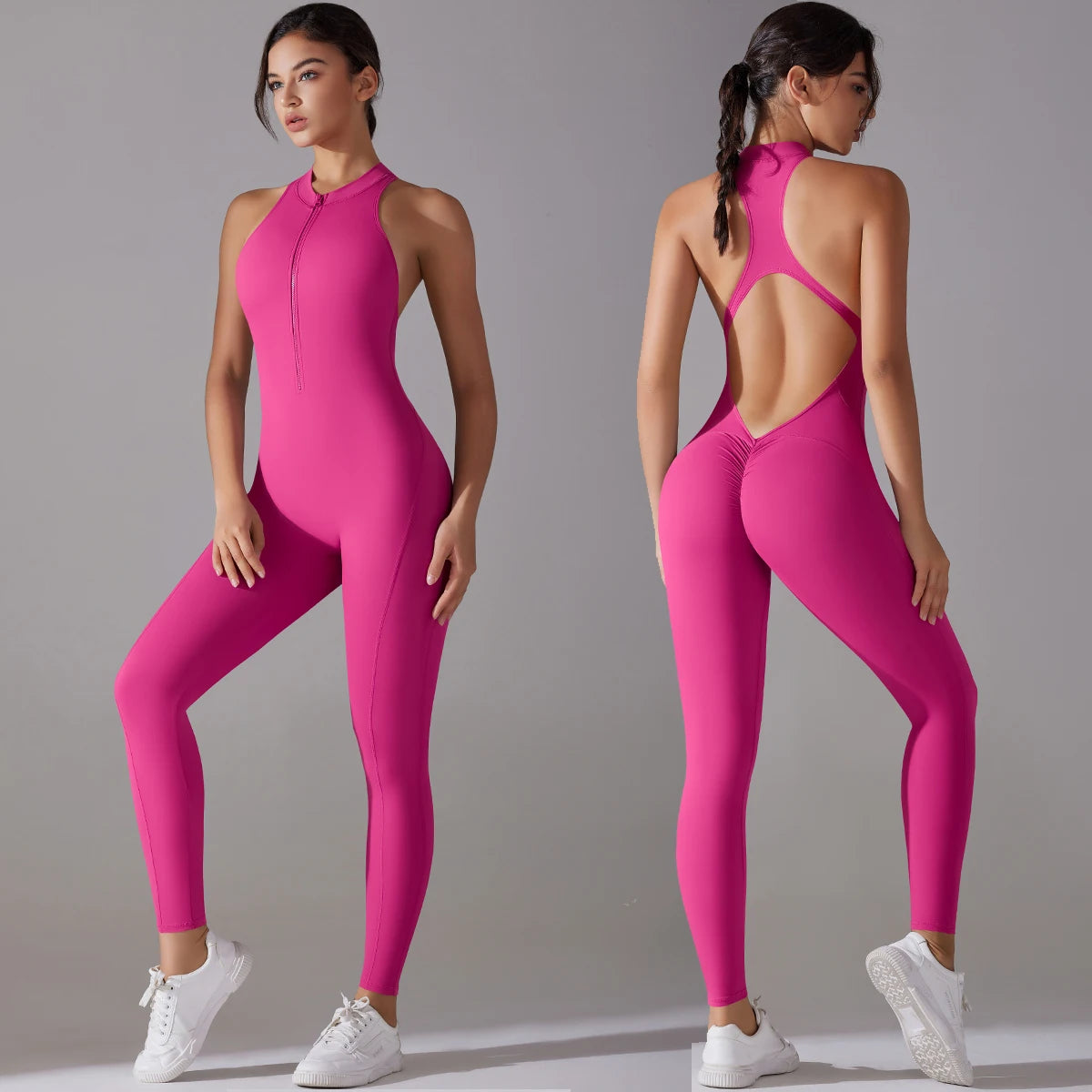 Hollow Backless Scrunch Sporty Overalls