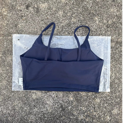 Women’s Solid Color Spaghetti Strap Sports Bra with Chest Pads