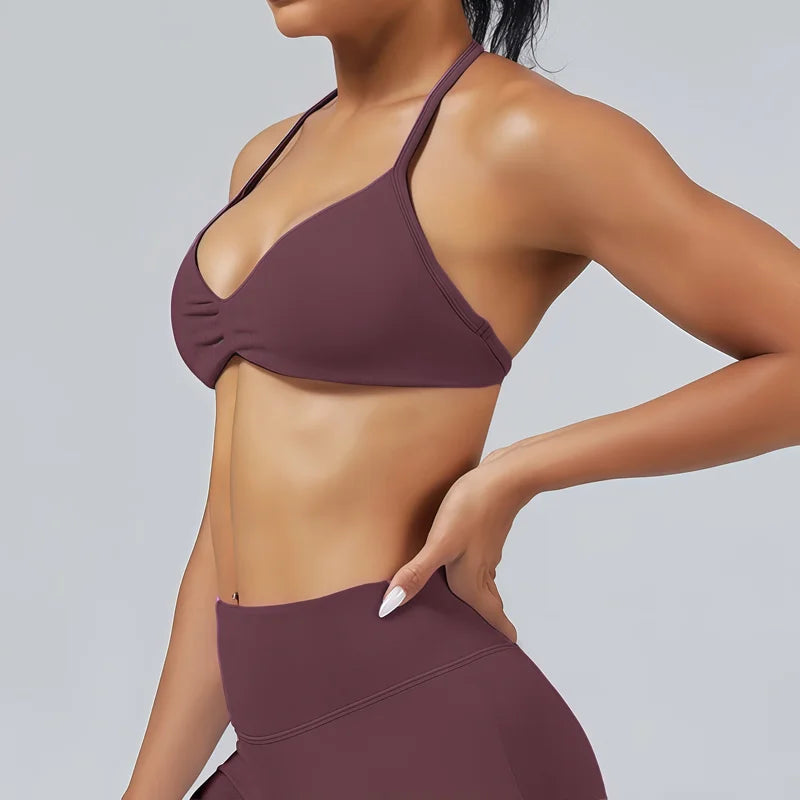 Impact Strappy High Support Sports Bra  Women Seamless Gym & Yoga Top