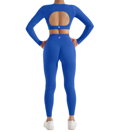 Women’s 2PCS Long Sleeve Yoga Set – Quick-Dry Gym Workout Tracksuit