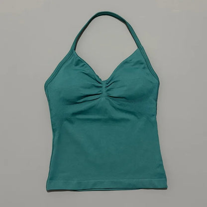 Impact Longline Strappy Sports Bra – Women Open Back Yoga Gym Top
