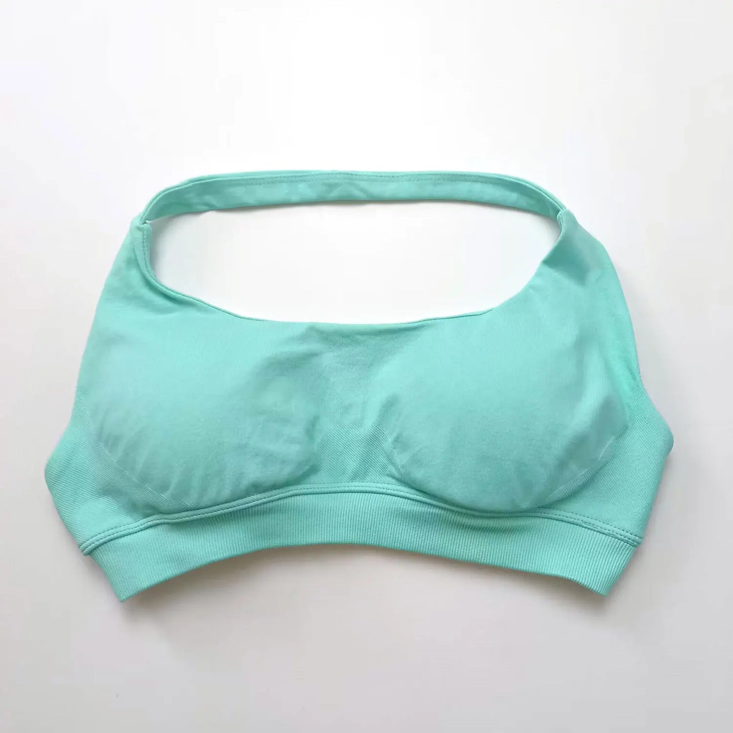 Impact Seamless Halter Sports Bra – Women High Support Open Back Gym Top