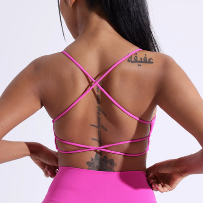 Women Cross Back Sports Bra High Support Gym & Yoga Fitness Top