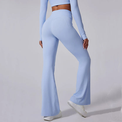 Women High Waist Flared Leggings Tummy Control Yoga & Gym Pants