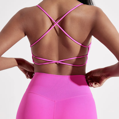 Women Cross Back Sports Bra High Support Gym & Yoga Fitness Top