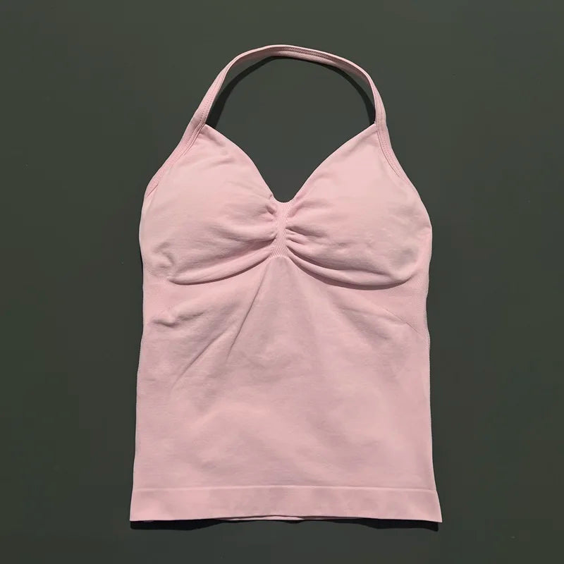 Impact Longline Strappy Sports Bra – Women Open Back Yoga Gym Top