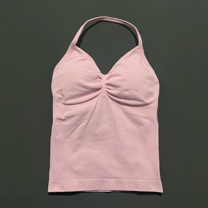 Impact Longline Strappy Sports Bra – Women Open Back Yoga Gym Top
