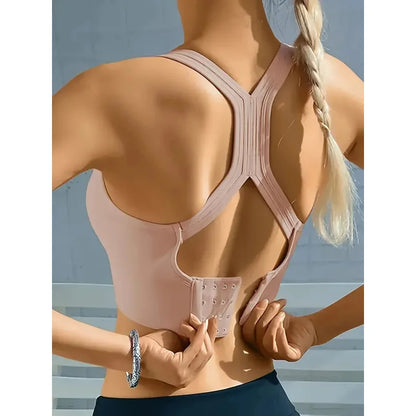 Women Seamless Push-Up Yoga Tank Bra Breathable Sports Top