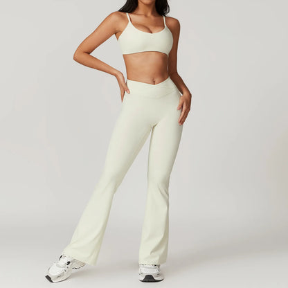 Women 2-Piece Yoga Set Crop Top & High Waist Gym Leggings