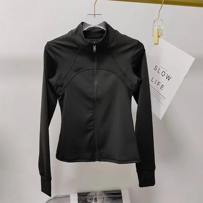 Women Quick-Dry Sports Jacket Long Sleeve Gym & Running Fitness Top