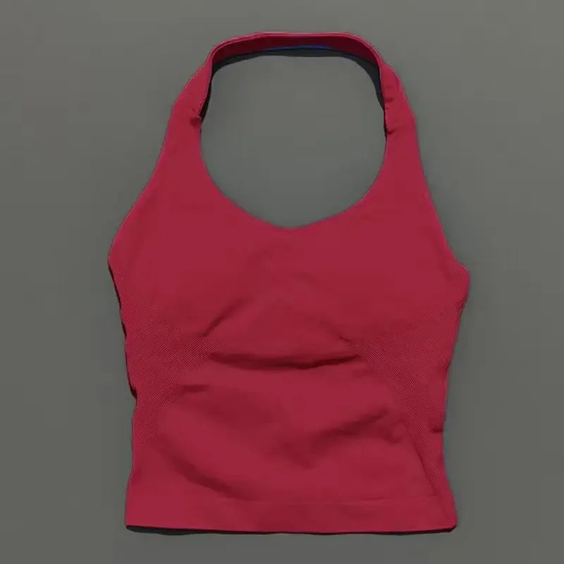 Impact Seamless Halter Tank Top Women Built-in Bra Yoga & Gym Top
