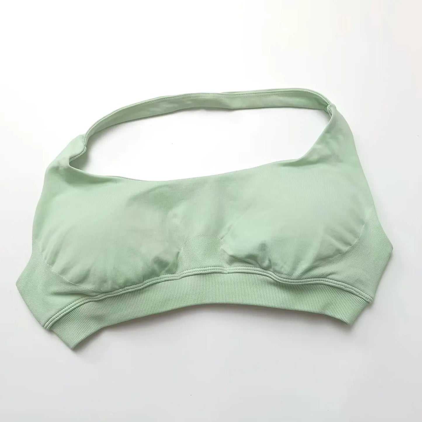 Impact Seamless Halter Sports Bra – Women High Support Open Back Gym Top