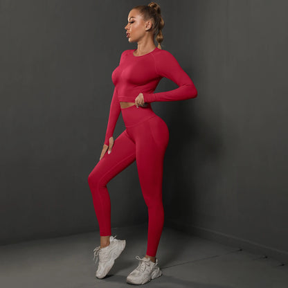 Seamless Yoga Set Crop Top High Waist Leggings Set