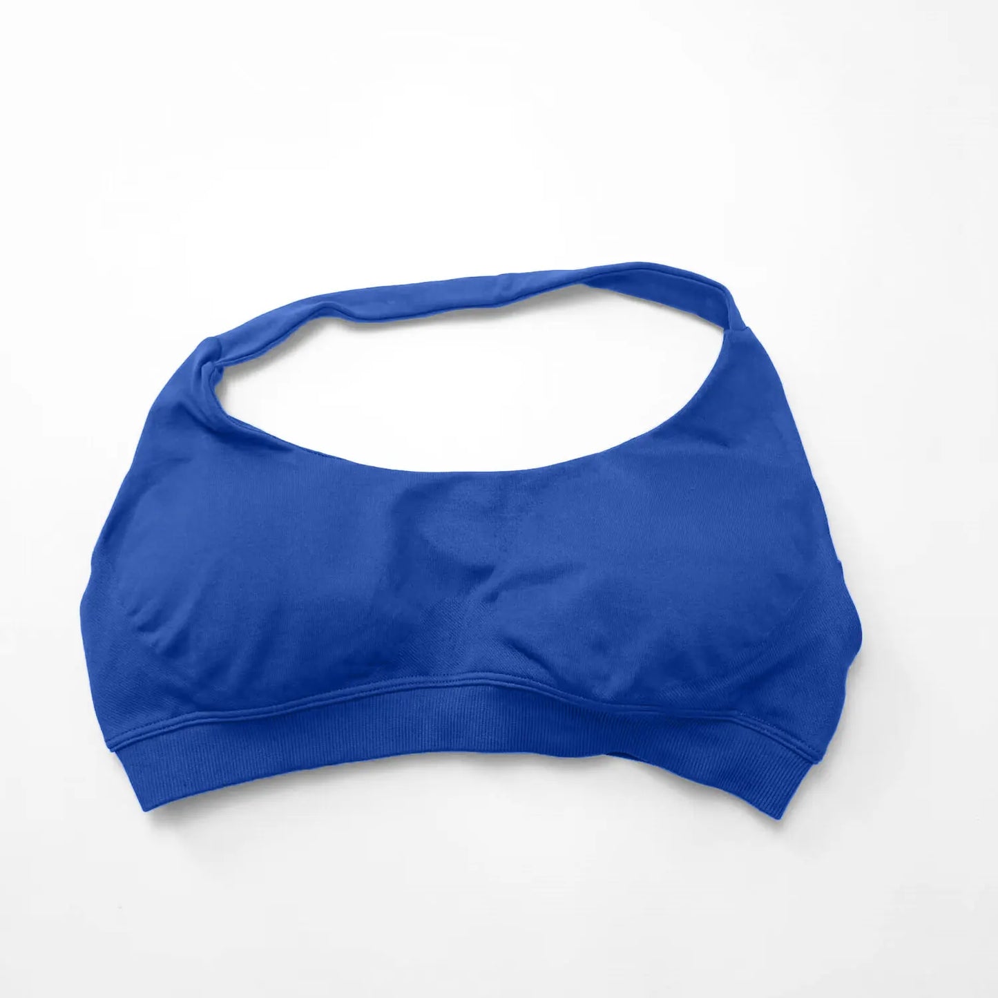 Impact Seamless Halter Sports Bra – Women High Support Open Back Gym Top