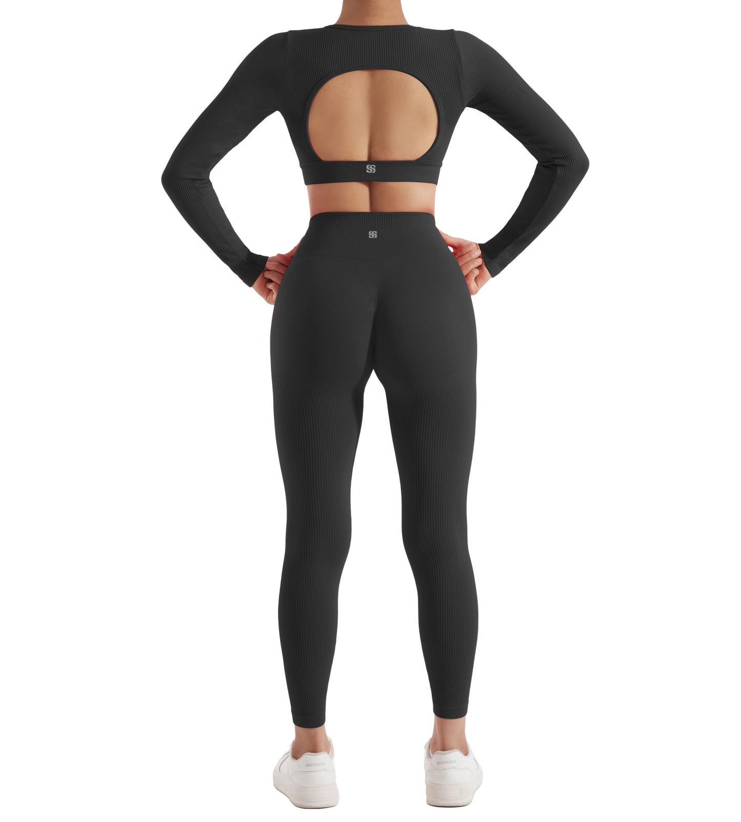 Women’s 2PCS Long Sleeve Yoga Set – Quick-Dry Gym Workout Tracksuit