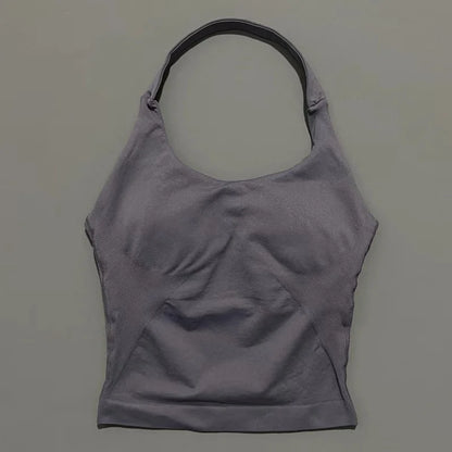 Impact Seamless Halter Tank Top Women Built-in Bra Yoga & Gym Top