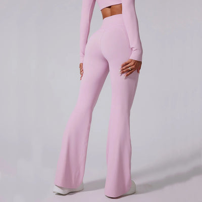 Women High Waist Flared Leggings Tummy Control Yoga & Gym Pants