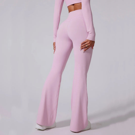 Women High Waist Flared Leggings Tummy Control Yoga & Gym Pants