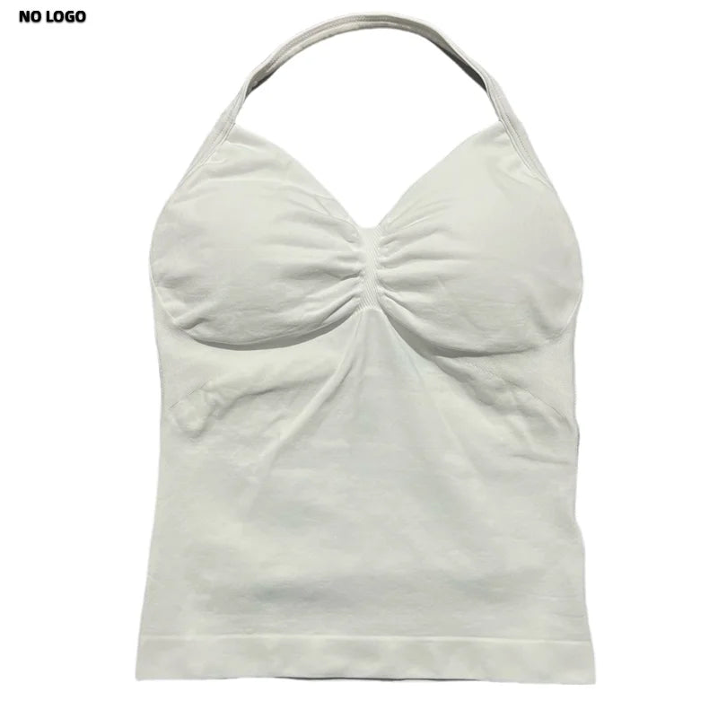 Women Longline Strappy Fitness Tank Top – Open Back Yoga Gym Bra