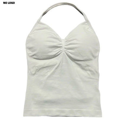 Women Longline Strappy Fitness Tank Top – Open Back Yoga Gym Bra