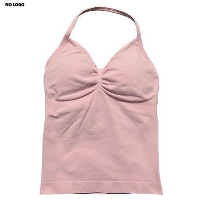 Women Longline Strappy Fitness Tank Top – Open Back Yoga Gym Bra