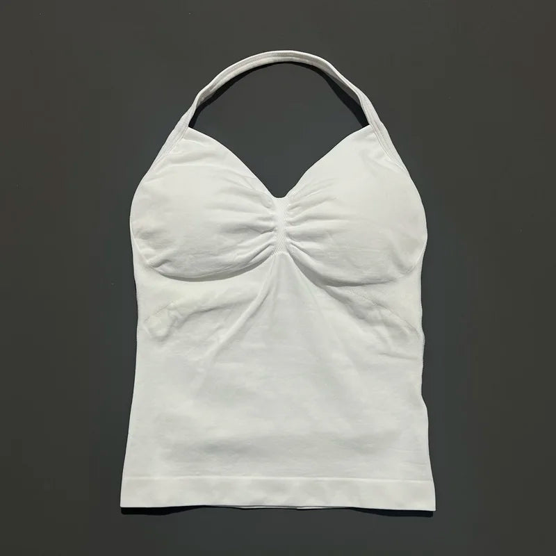 Impact Longline Strappy Sports Bra – Women Open Back Yoga Gym Top